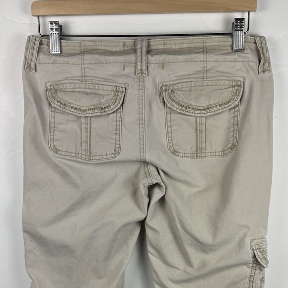 Y2K Abercrombie & Fitch  Khaki Ultra Low Rise  Prep Preppy Cargo Pants, Sz. 2 - Picture 4 of 16